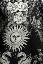 Abstrakter Jacquard-Blazer mit Stehkragen und Puffärmeln